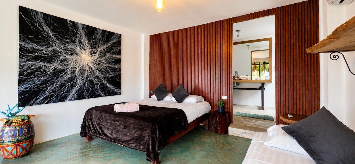 The living space open to the sea at Casa Nova, Tierra en Armonía